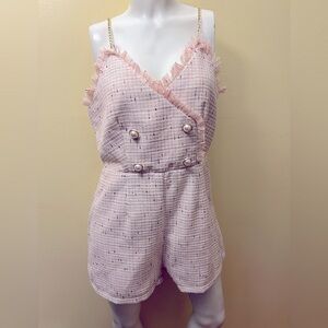 Be clueless! Cher costume you can wear anywhere! Valley Girl Pink Tweed Romper
